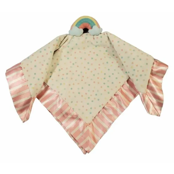 Matilda Jane Lovey Security Blanket Dream Chasers Rainbow Satin Trim Polka Dots - Picture 5 of 10